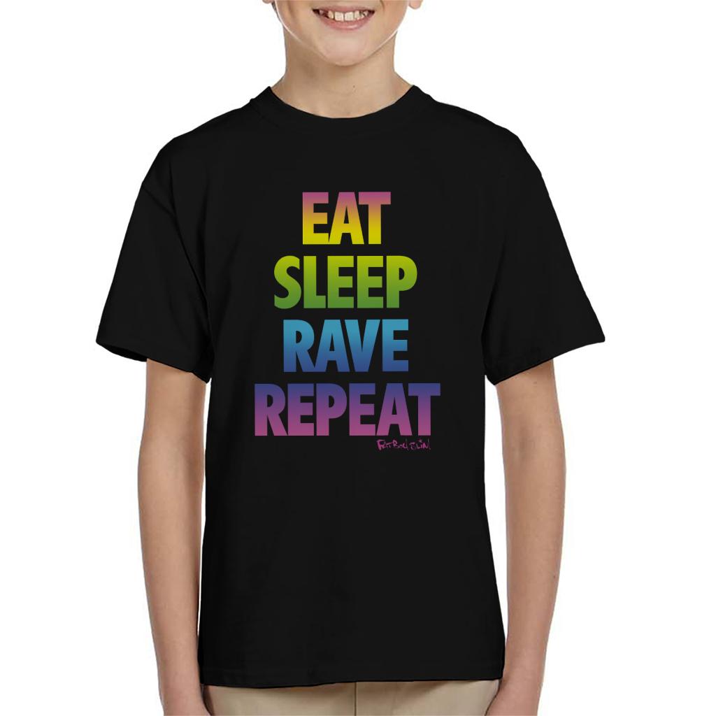 Fatboy Slim Eat Sleep Rave Repeat Kid's T-Shirt-Fatboy Slim-Essential Republik