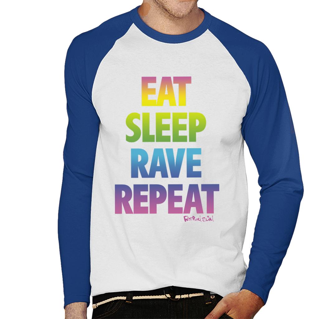 Fatboy Slim Eat Sleep Rave Repeat Men's Baseball Long Sleeved T-Shirt-Fatboy Slim-Essential Republik