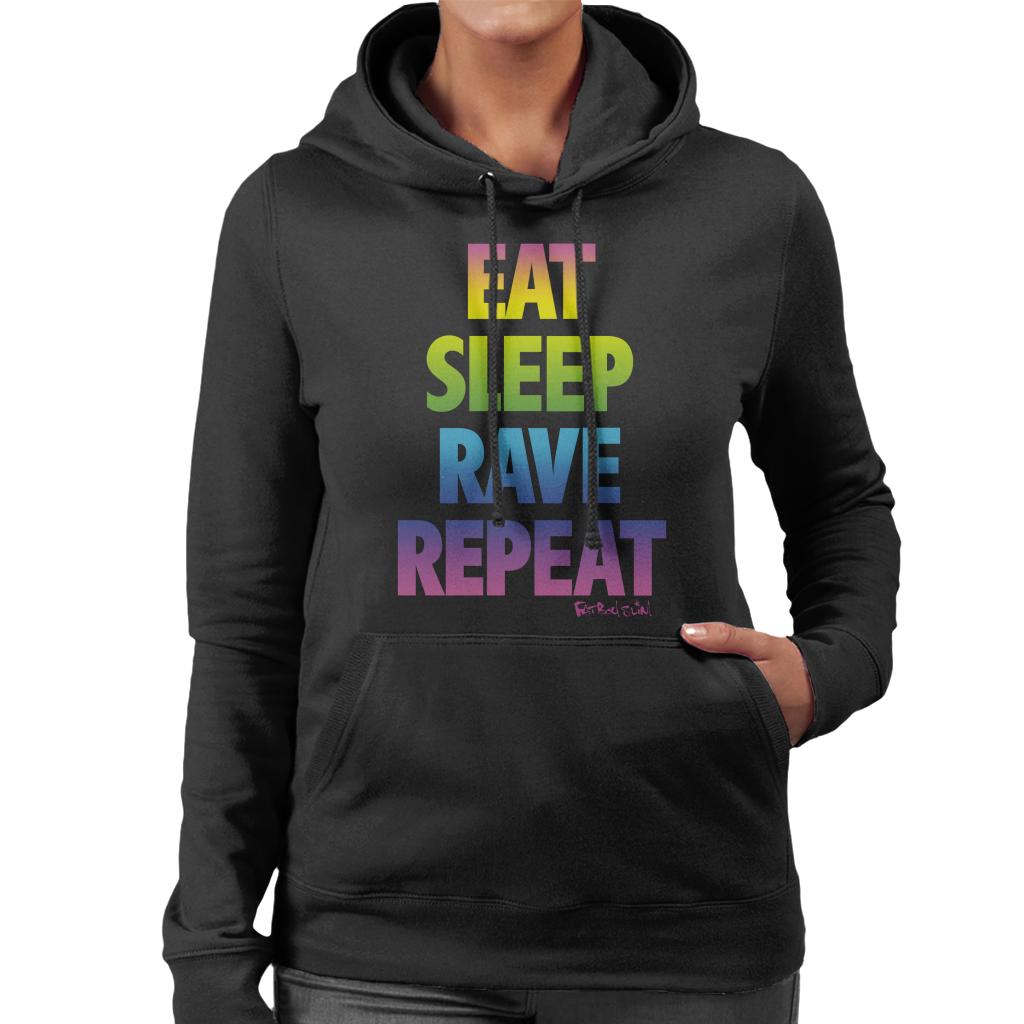 Fatboy Slim Eat Sleep Rave Repeat Women's Hooded Sweatshirt-Fatboy Slim-Essential Republik