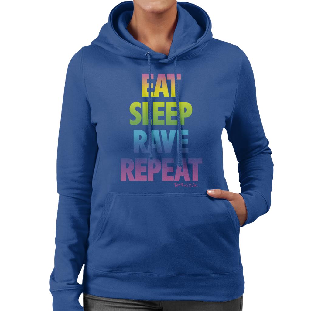 Fatboy Slim Eat Sleep Rave Repeat Women's Hooded Sweatshirt-Fatboy Slim-Essential Republik