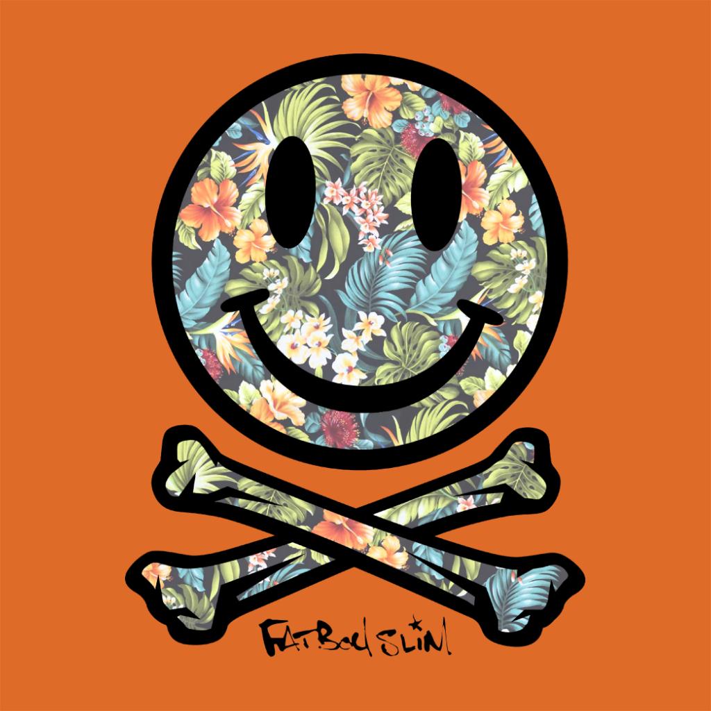Fatboy Slim Tropical Floral Smiley And Crossbones Coaster-Fatboy Slim-Essential Republik