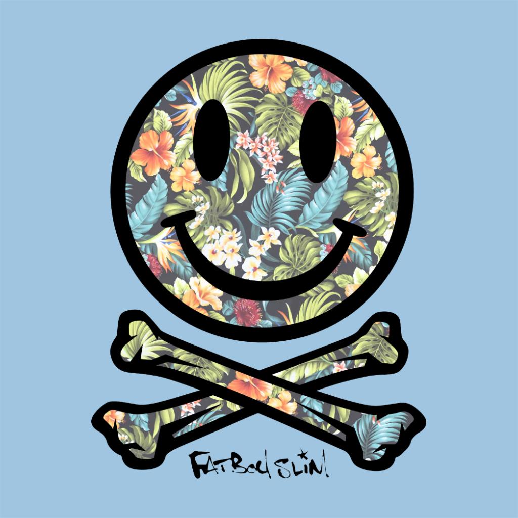Fatboy Slim Tropical Floral Smiley And Crossbones Coaster-Fatboy Slim-Essential Republik
