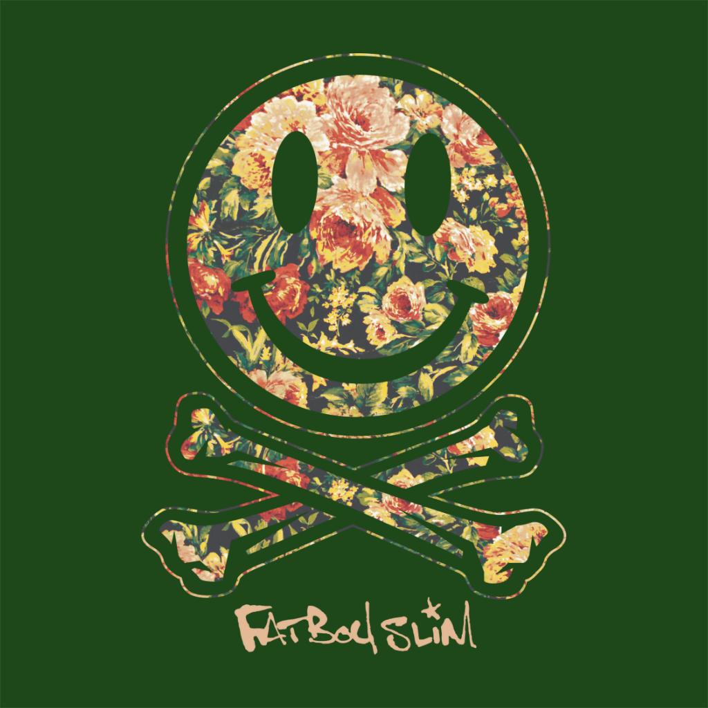 Fatboy Slim Floral Smiley And Crossbones Coaster-Fatboy Slim-Essential Republik