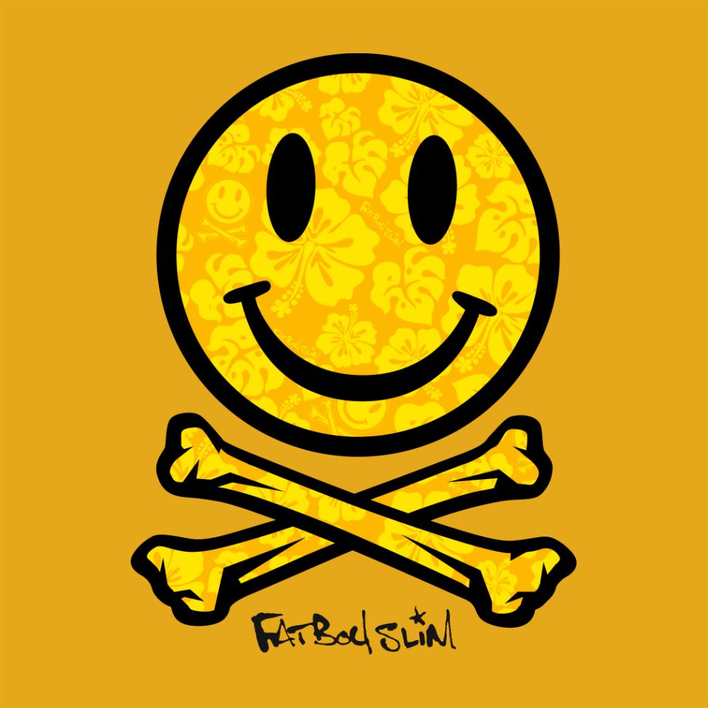 Fatboy Slim Flower Pattern Smiley And Crossbones Coaster-Fatboy Slim-Essential Republik