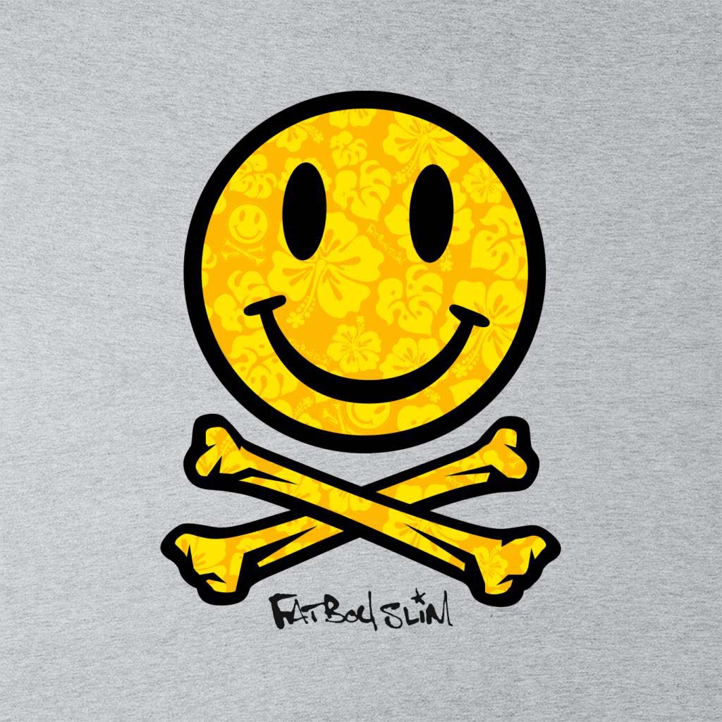 Fatboy Slim Flower Pattern Smiley And Crossbones Kid's Sweatshirt-Fatboy Slim-Essential Republik