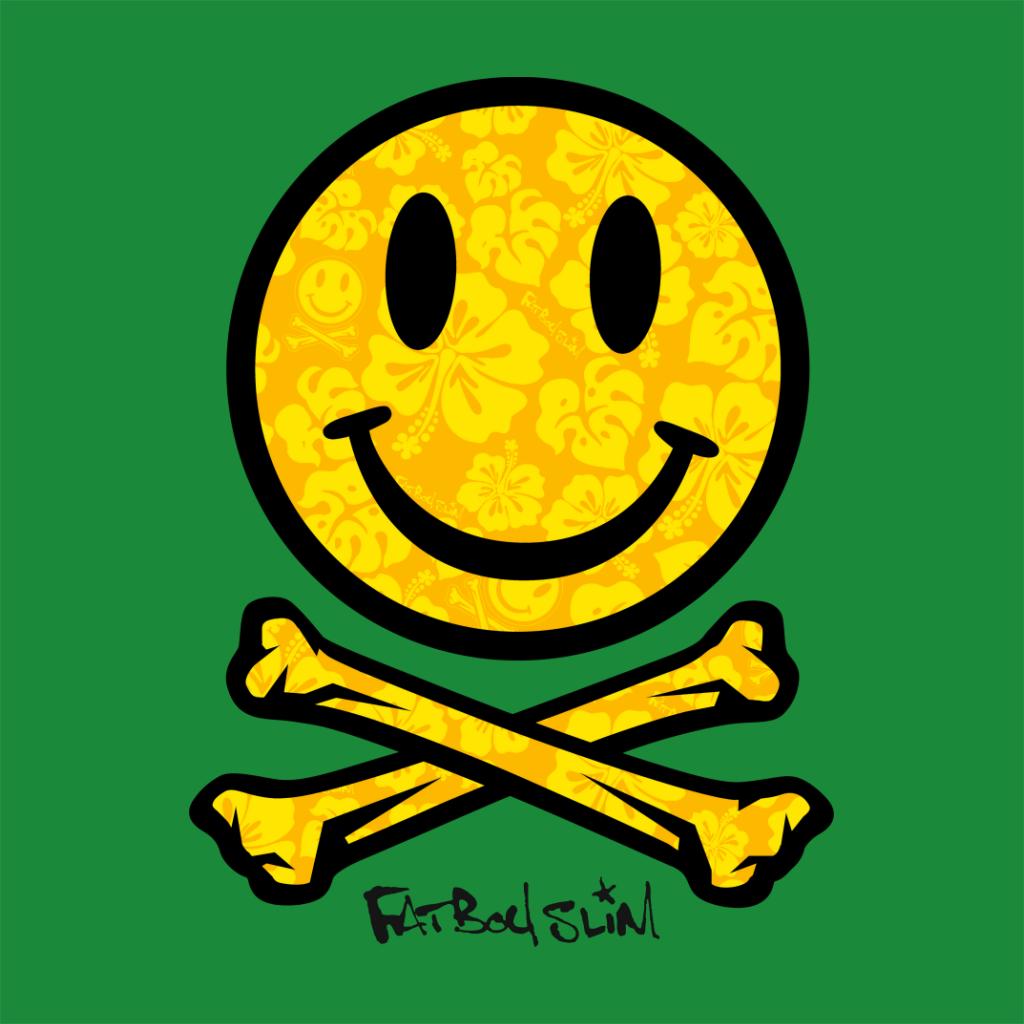 Fatboy Slim Flower Pattern Smiley And Crossbones Coaster-Fatboy Slim-Essential Republik