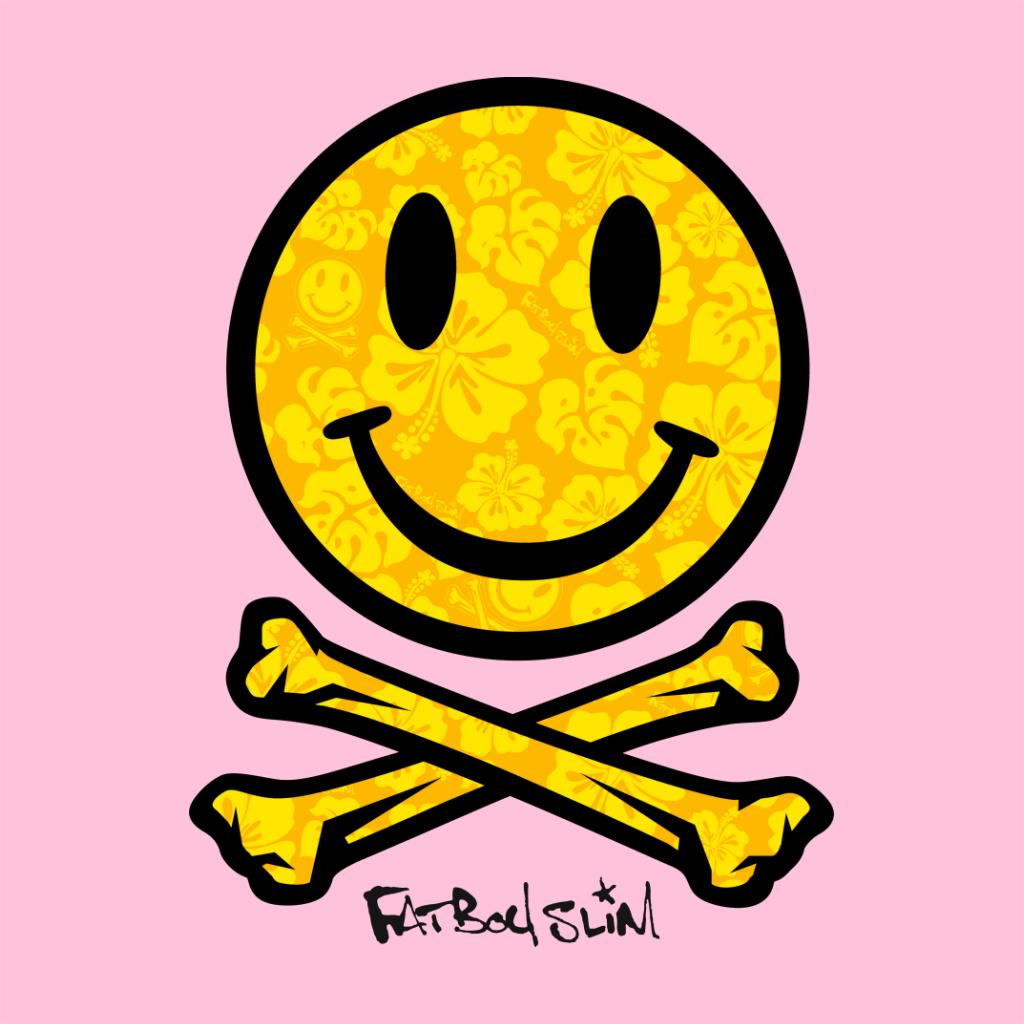 Fatboy Slim Flower Pattern Smiley And Crossbones Beach Towel-Fatboy Slim-Essential Republik