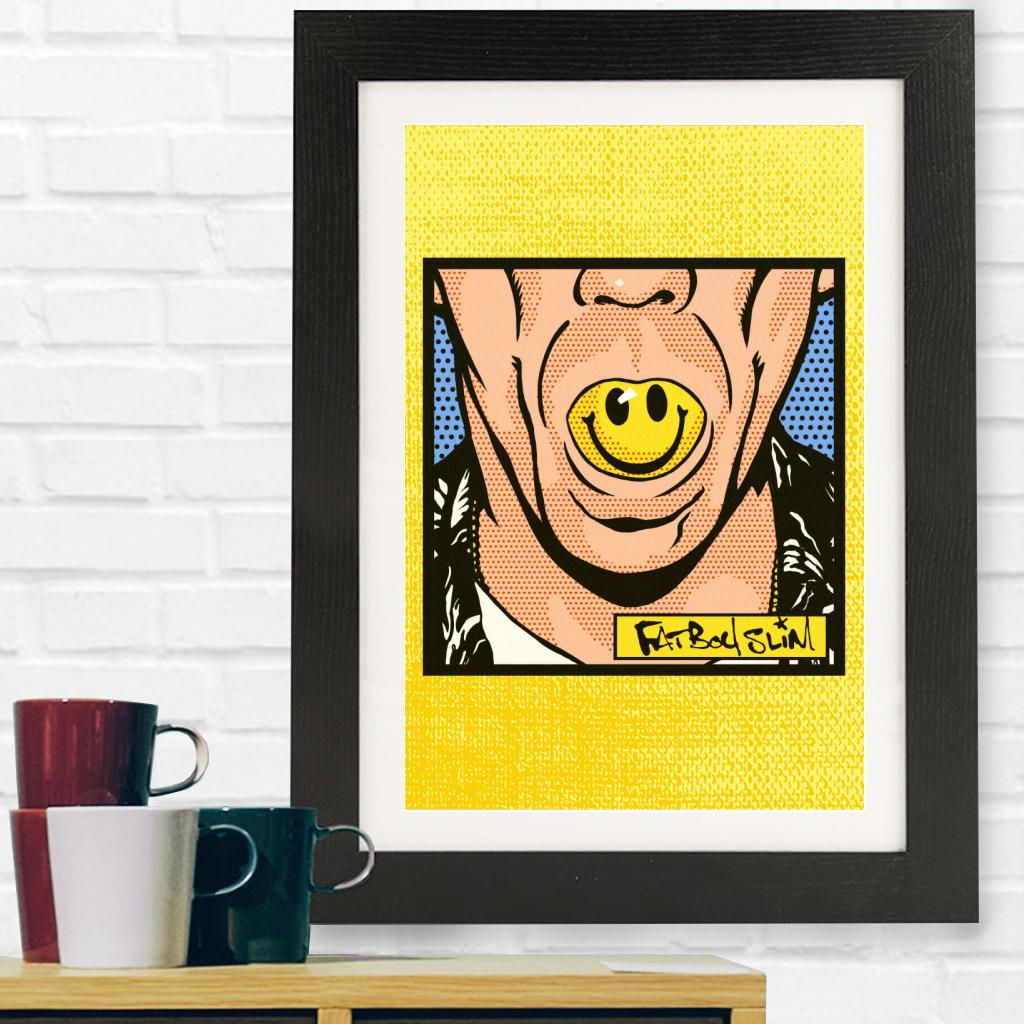 Fatboy Slim Smiley Mouth Pop Art Framed Print-Fatboy Slim-Essential Republik