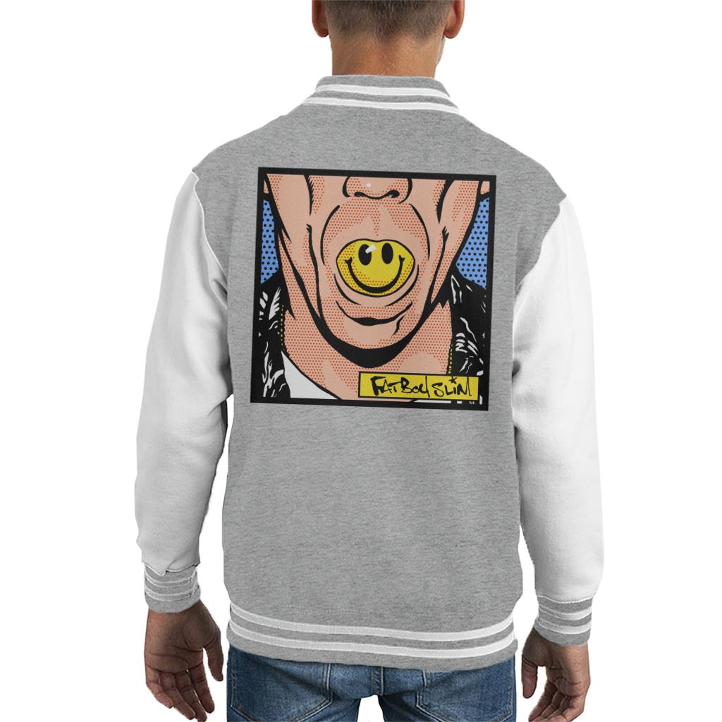 Fatboy Slim Smiley Mouth Pop Art Kid's Varsity Jacket-Fatboy Slim-Essential Republik