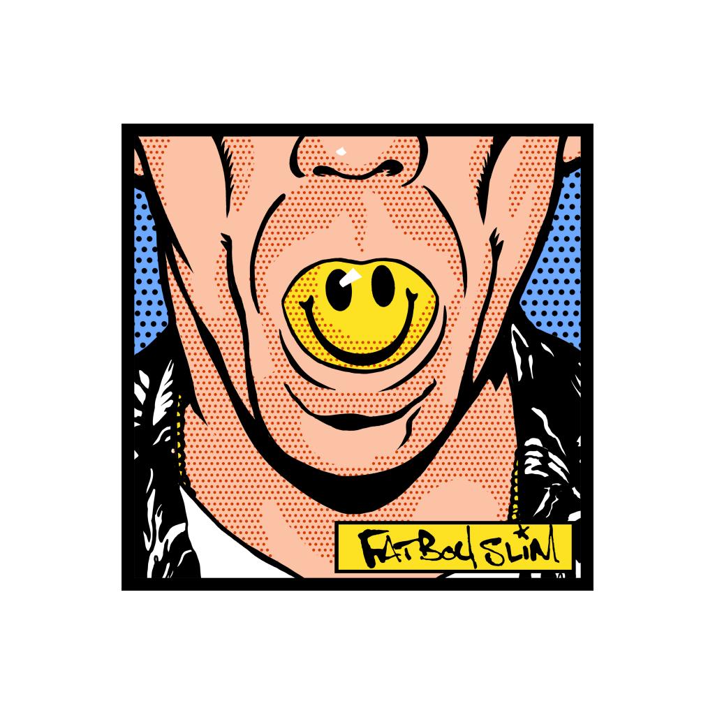 Fatboy Slim Smiley Mouth Pop Art Coaster-Fatboy Slim-Essential Republik