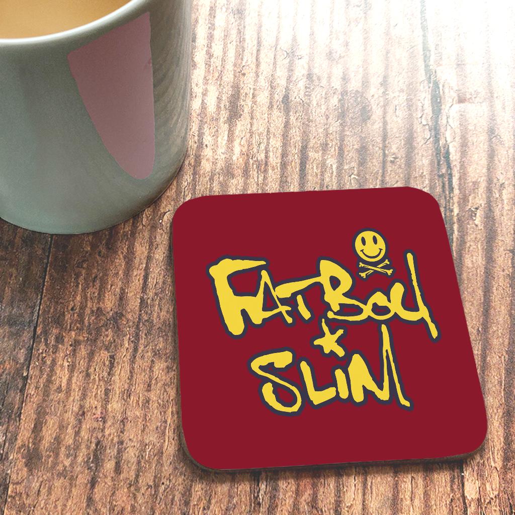 Fatboy Slim Smiley Crossbones Text Logo Coaster-Fatboy Slim-Essential Republik