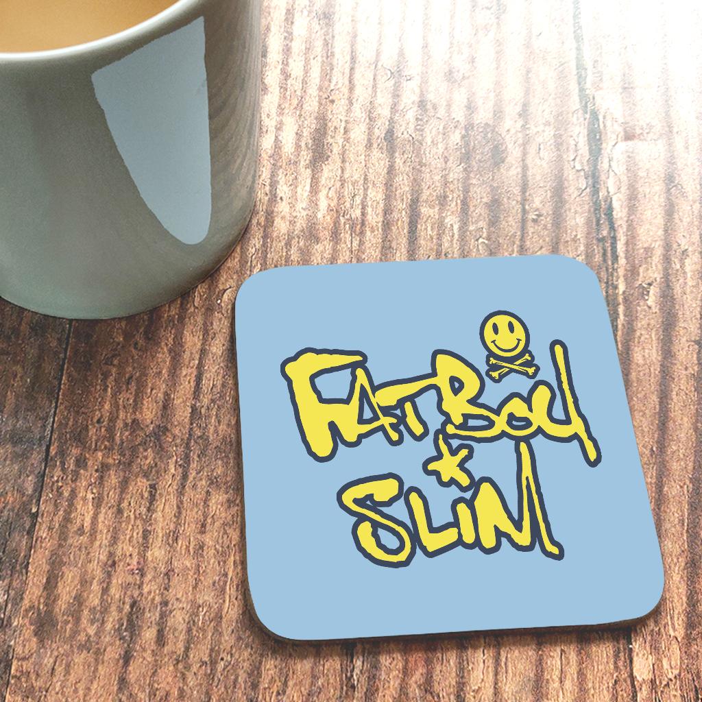 Fatboy Slim Smiley Crossbones Text Logo Coaster-Fatboy Slim-Essential Republik