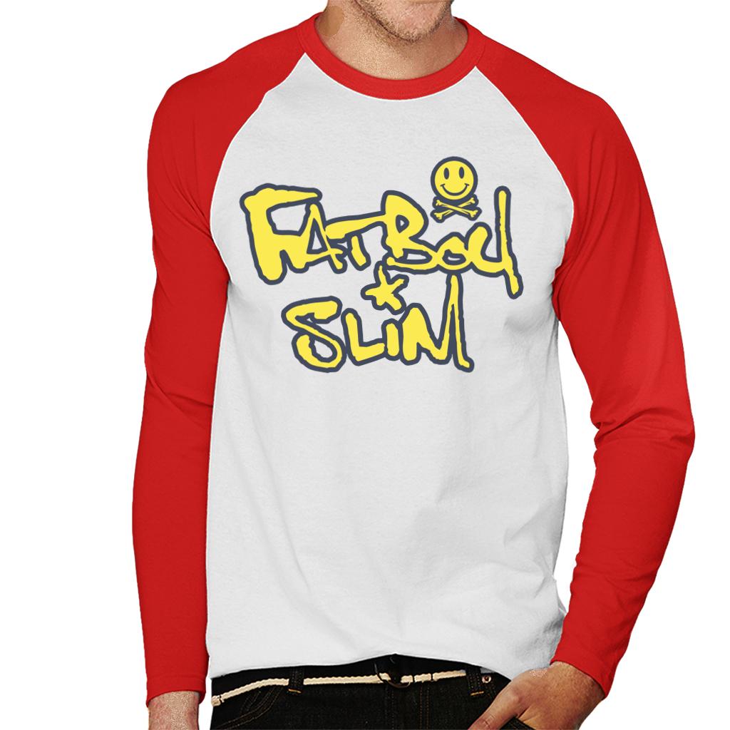 Fatboy Slim Smiley Crossbones Text Logo Men's Baseball Long Sleeved T-Shirt-Fatboy Slim-Essential Republik