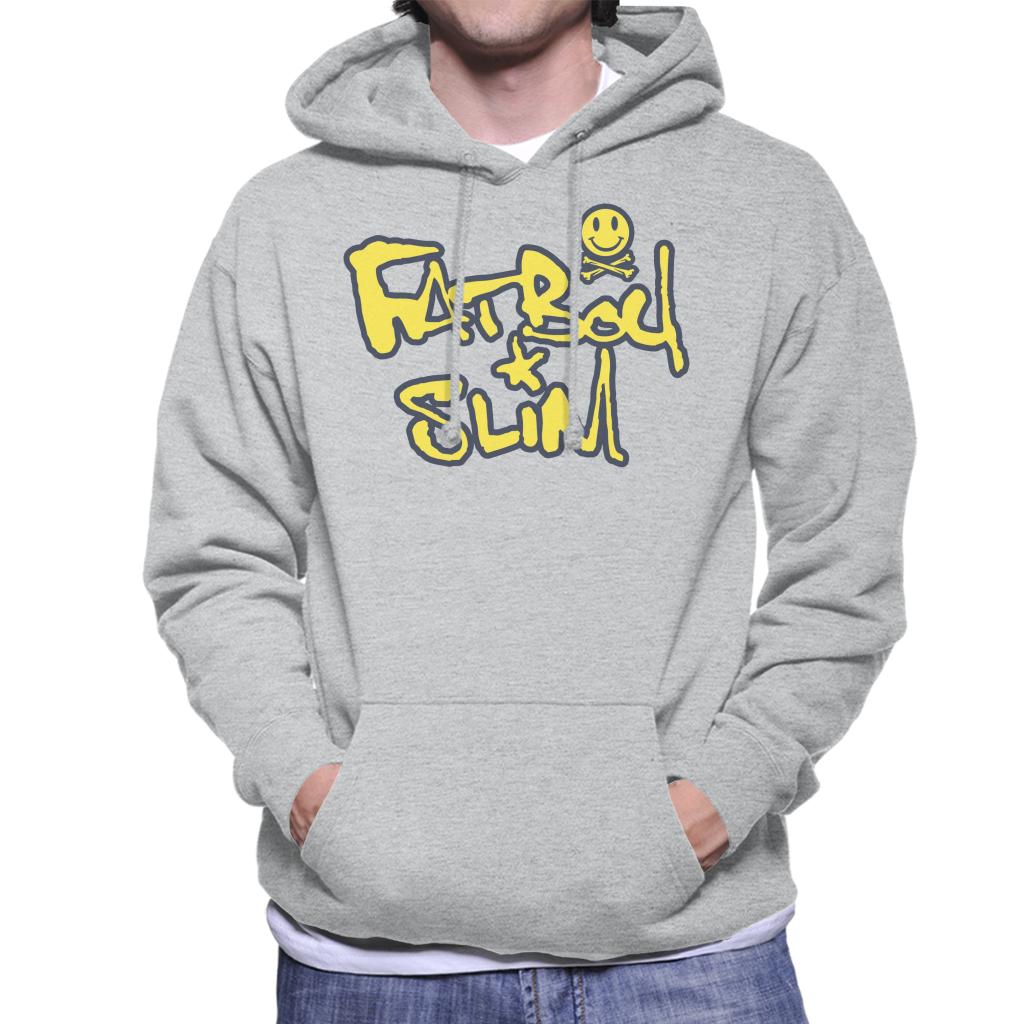 Fatboy Slim Smiley Crossbones Text Logo Men's Hooded Sweatshirt-Fatboy Slim-Essential Republik