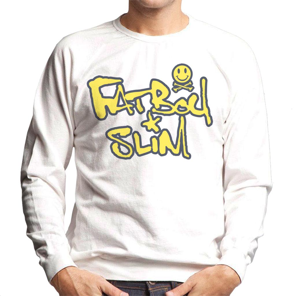 Fatboy Slim Smiley Crossbones Text Logo Men's Sweatshirt-Fatboy Slim-Essential Republik