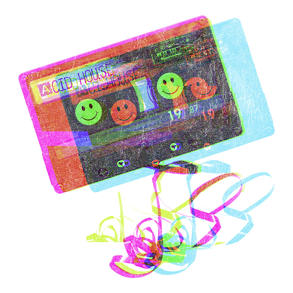Acid House Glitch Mixtape Unisex Cruiser Iconic Hoodie-Future Past-Essential Republik