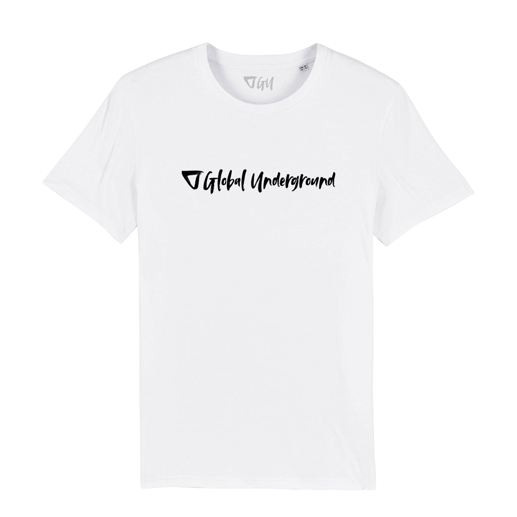 Global Underground Black Brush Logo Unisex Organic T-Shirt-Global Underground-Essential Republik