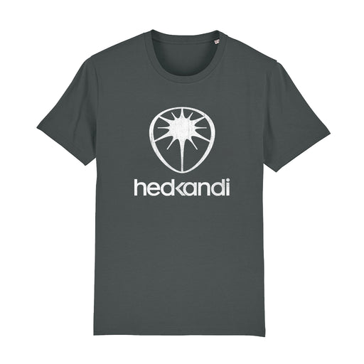 Hedkandi White Distressed Modern Logo Unisex Organic T-Shirt-Hedkandi-Essential Republik
