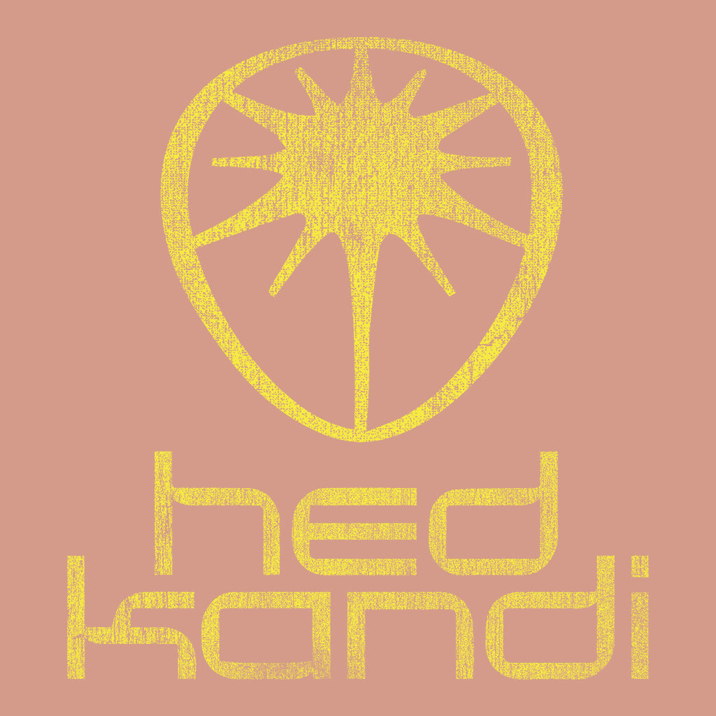 Hedkandi Yellow Distressed Retro Logo Unisex Vintage Terry Hoodie-Hedkandi-Essential Republik
