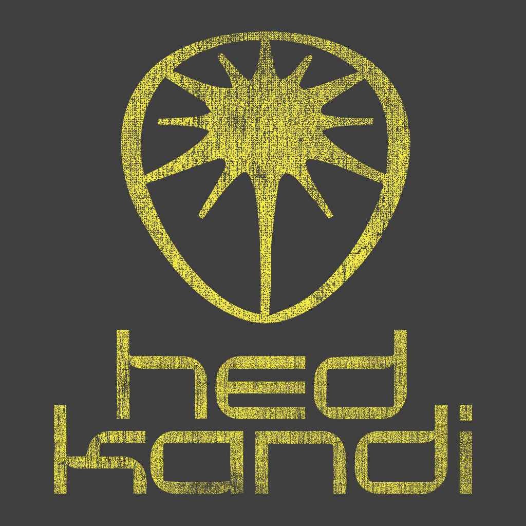Hedkandi Yellow Distressed Retro Logo Women's Casual T-Shirt-Hedkandi-Essential Republik