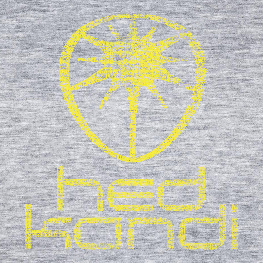 Hedkandi Yellow Distressed Retro Logo Women's Oversized T-Shirt Dress-Hedkandi-Essential Republik