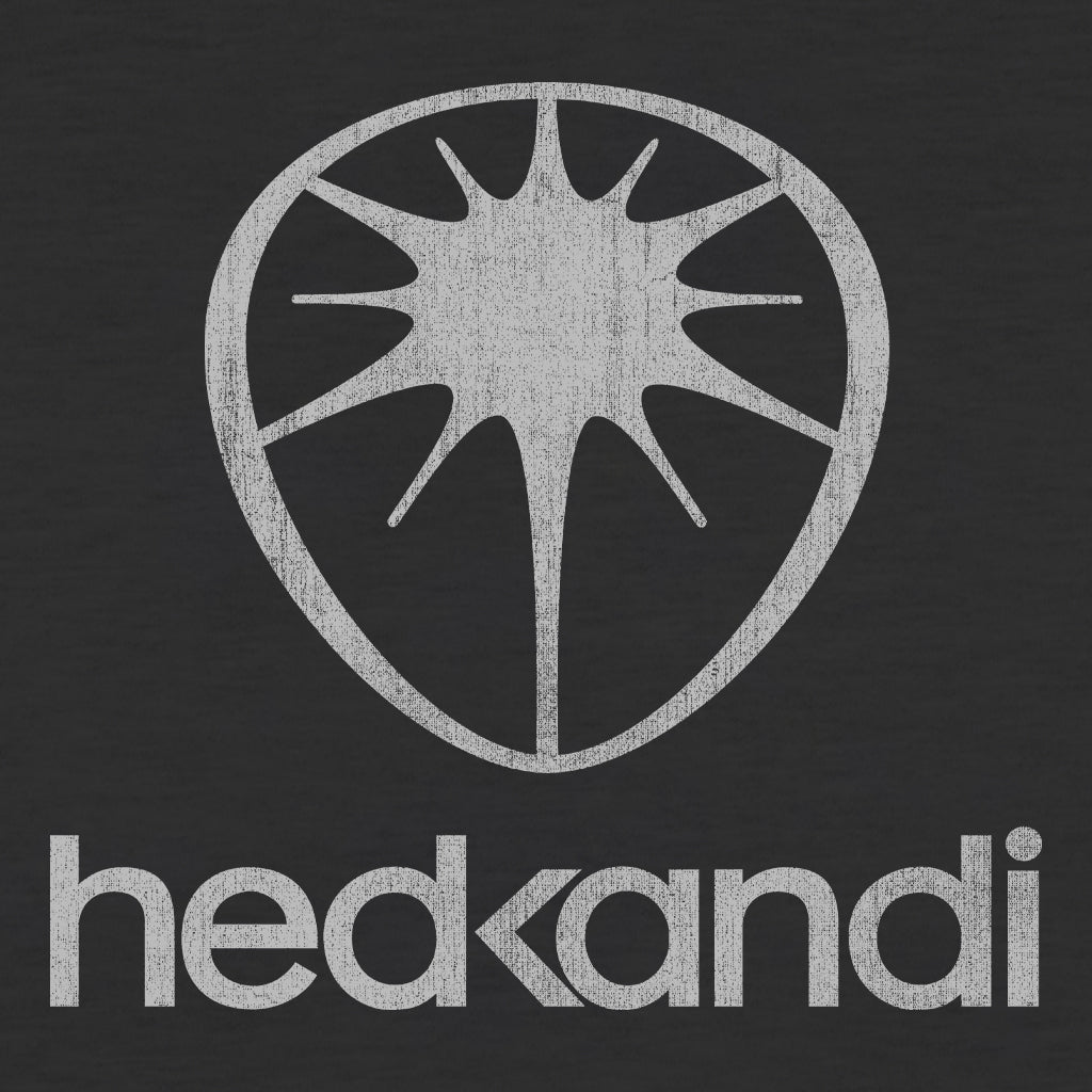 Hedkandi Grey Distressed Modern Logo Women's Cropped T-Shirt-Hedkandi-Essential Republik