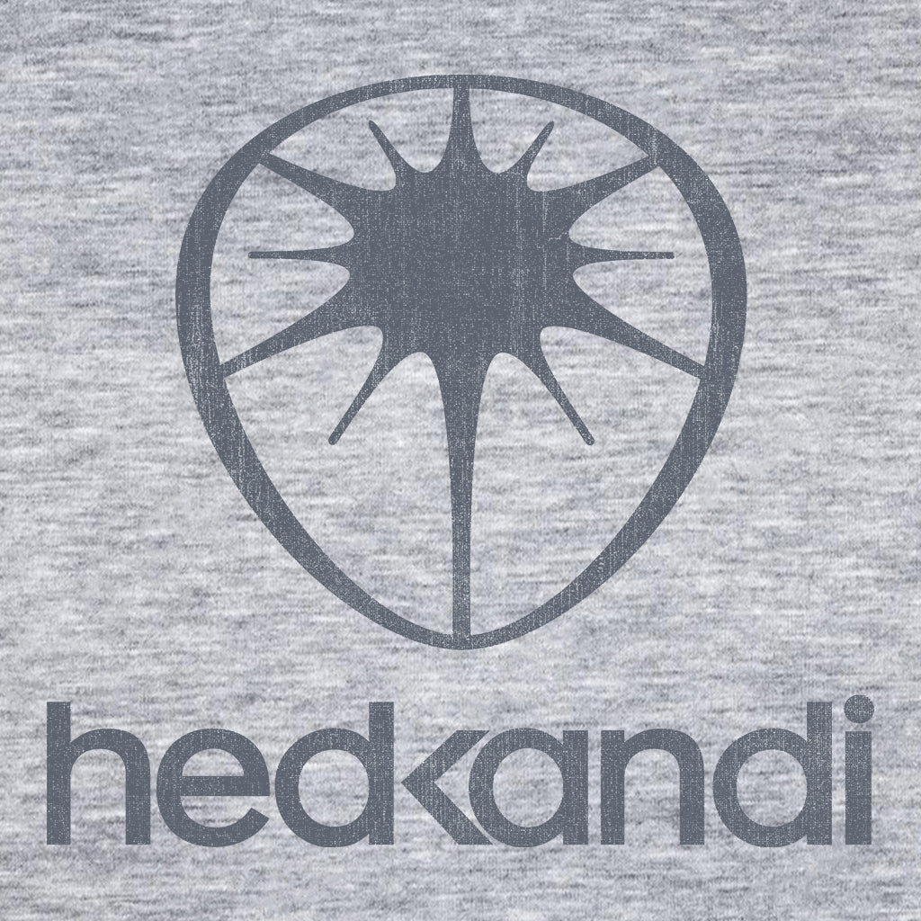 Hedkandi Dark Grey Distressed Modern Logo Unisex Connector Zip-Through Hoodie-Hedkandi-Essential Republik