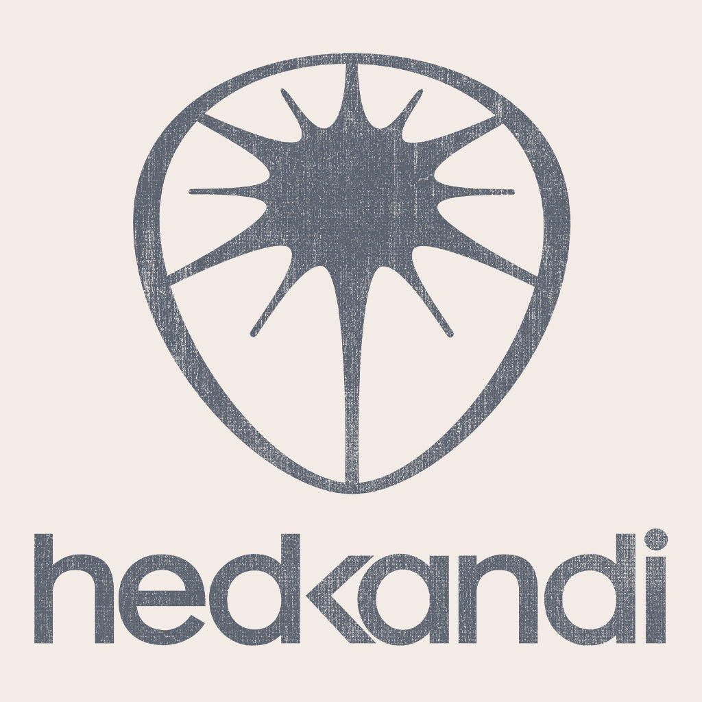 Hedkandi Dark Grey Distressed Modern Logo Unisex Organic T-Shirt-Hedkandi-Essential Republik