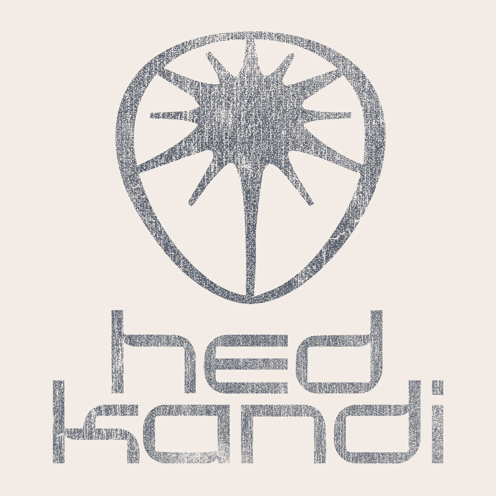 Hedkandi Grey Distressed Retro Logo Unisex Organic T-Shirt-Hedkandi-Essential Republik