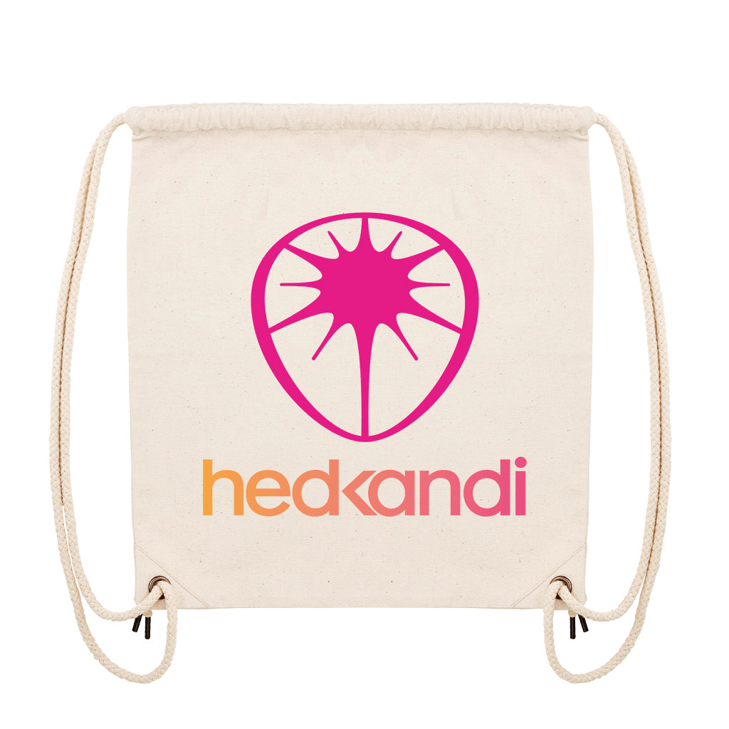Hedkandi Orange And Pink Modern Logo Woven Gym Bag-Hedkandi-Essential Republik