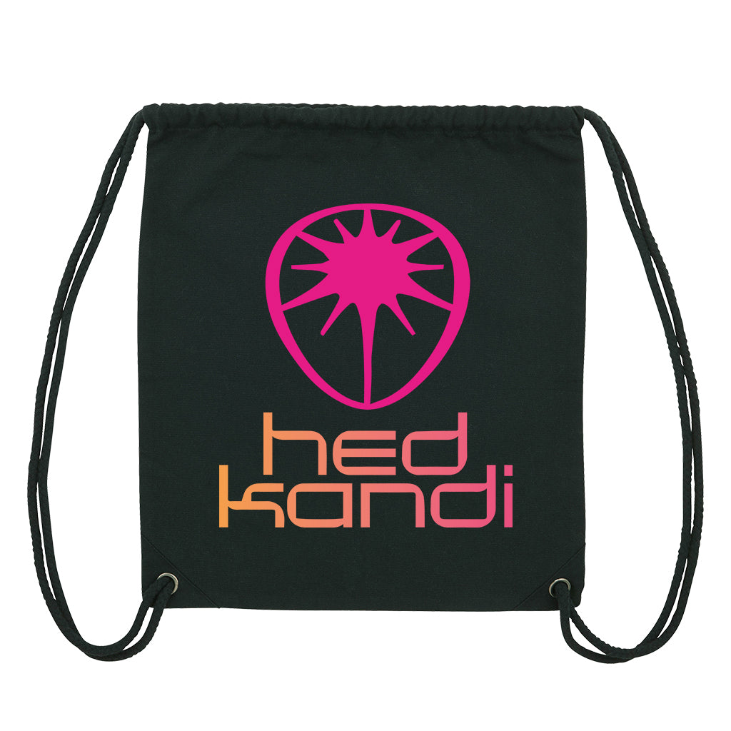 Hedkandi Orange And Pink Retro Logo Woven Gym Bag-Hedkandi-Essential Republik