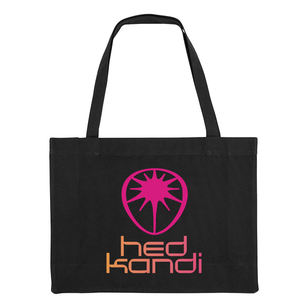 Hedkandi Orange And Pink Retro Logo Woven Shopping Bag-Hedkandi-Essential Republik