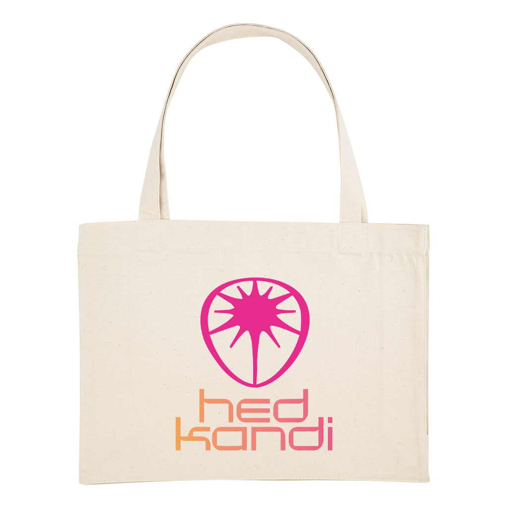 Hedkandi Orange And Pink Retro Logo Woven Shopping Bag-Hedkandi-Essential Republik