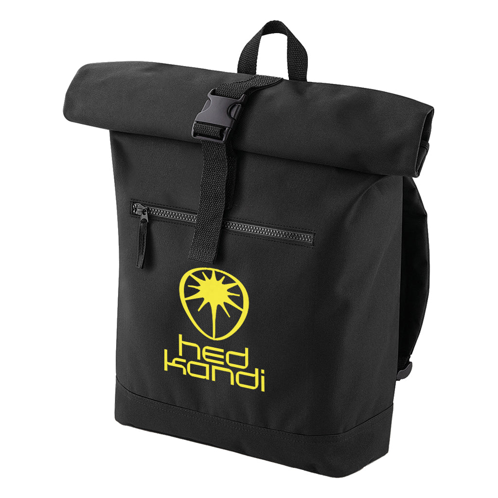 Hedkandi Yellow Retro Logo Roll-top Backpack-Hedkandi-Essential Republik