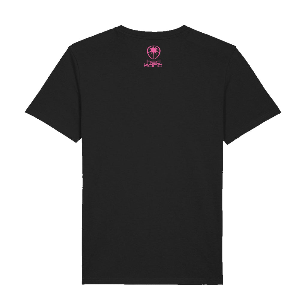 Hedkandi Neon Pink Back To Love Unisex Organic T-Shirt-Hedkandi-Essential Republik