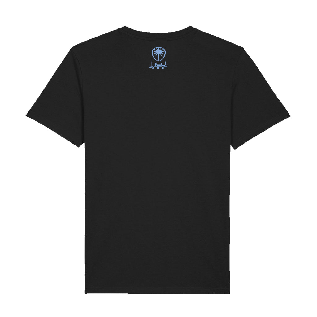 Hedkandi Neon Blue Higher And Higher Unisex Organic T-Shirt-Hedkandi-Essential Republik