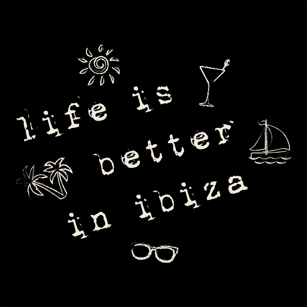 Life Is Better In Ibiza Unisex Organic T-Shirt-White Isle-Essential Republik