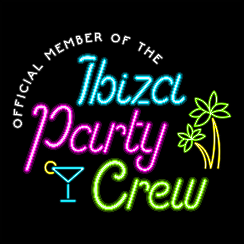 Ibiza Party Crew Unisex Organic T-Shirt-White Isle-Essential Republik