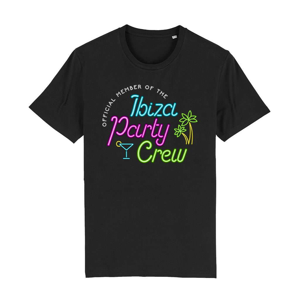 Ibiza Party Crew Unisex Organic T-Shirt-White Isle-Essential Republik