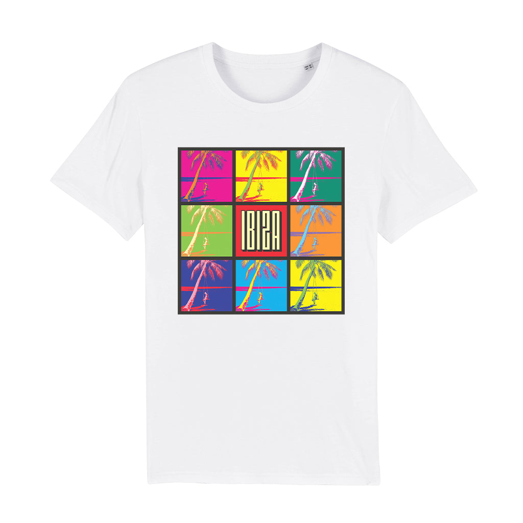 Ibiza Pop Art Unisex Organic T-Shirt-White Isle-Essential Republik