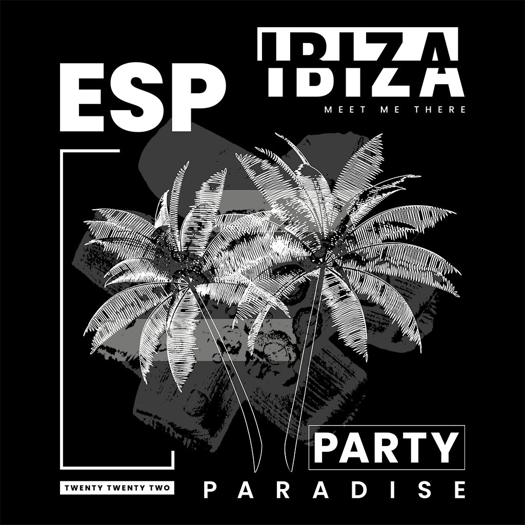 Ibiza Party Paradise Unisex Organic T-Shirt-White Isle-Essential Republik