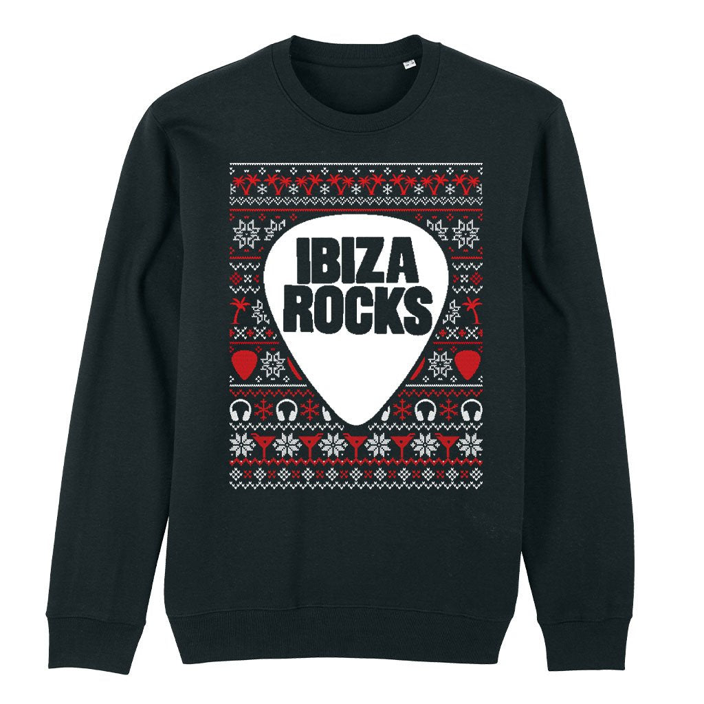 Ibiza Rocks Red Christmas Knit Pattern Unisex Sweatshirt-Ibiza Rocks-Essential Republik