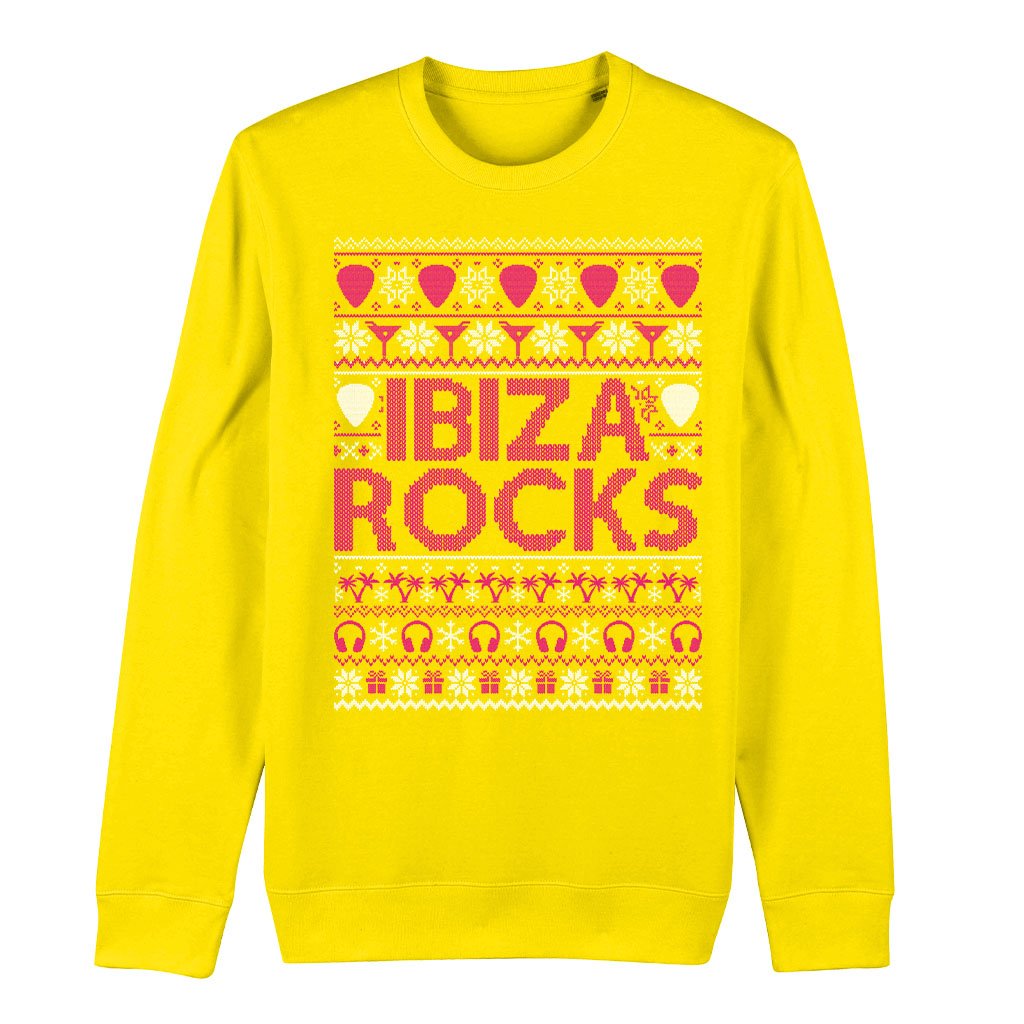 Ibiza Rocks Pink Christmas Knit Pattern Unisex Sweatshirt-Ibiza Rocks-Essential Republik