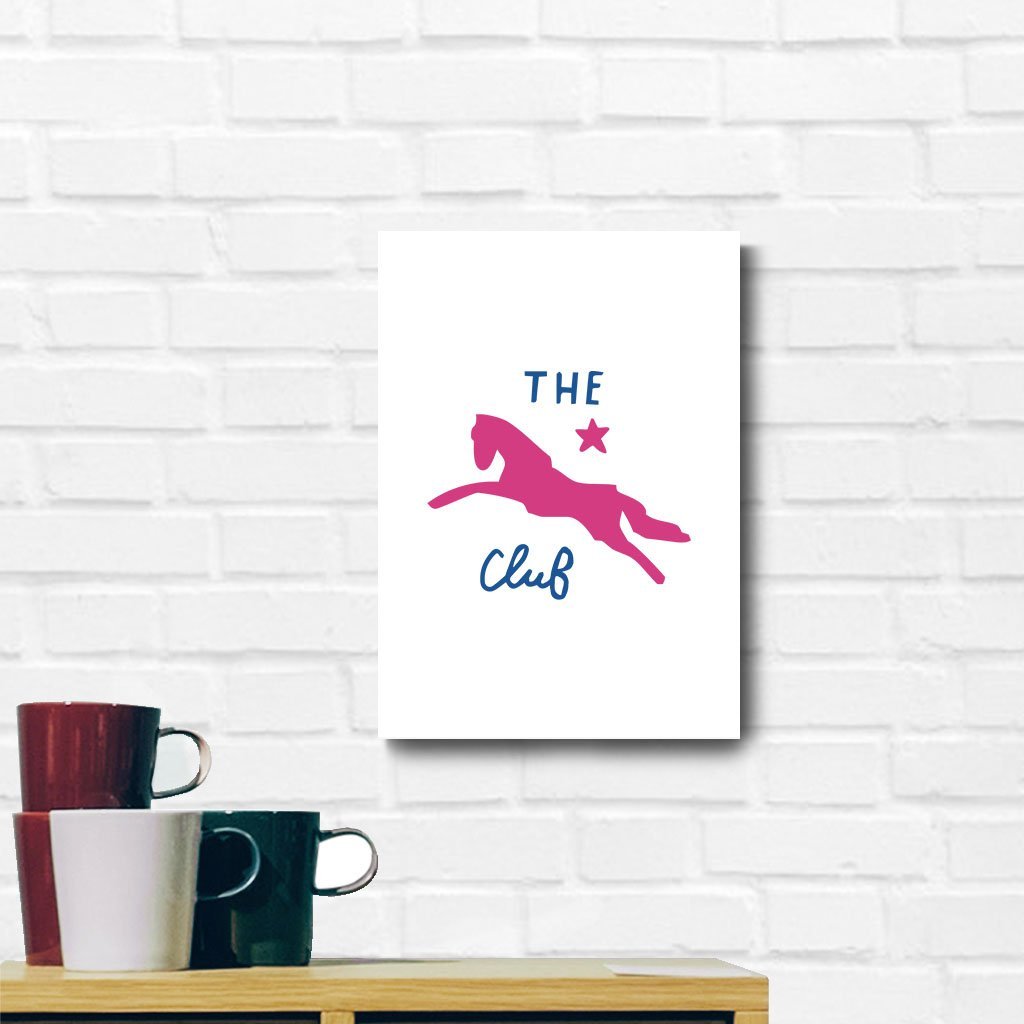 Jockey Club The Club Pink Logo A3 and A4 Prints (framed or unframed)-Jockey Club-Essential Republik