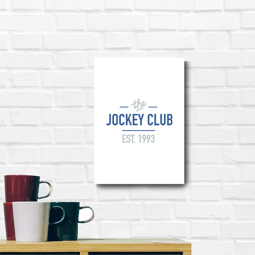 Jockey Club The Jockey Club Est 1993 Blue Text A3 and A4 Prints (framed or unframed)-Jockey Club-Essential Republik