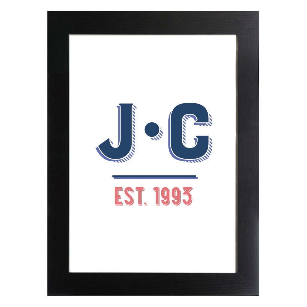 Jockey Club EST 1993 Navy And Red Text A3 and A4 Prints (framed or unframed)-Jockey Club-Essential Republik