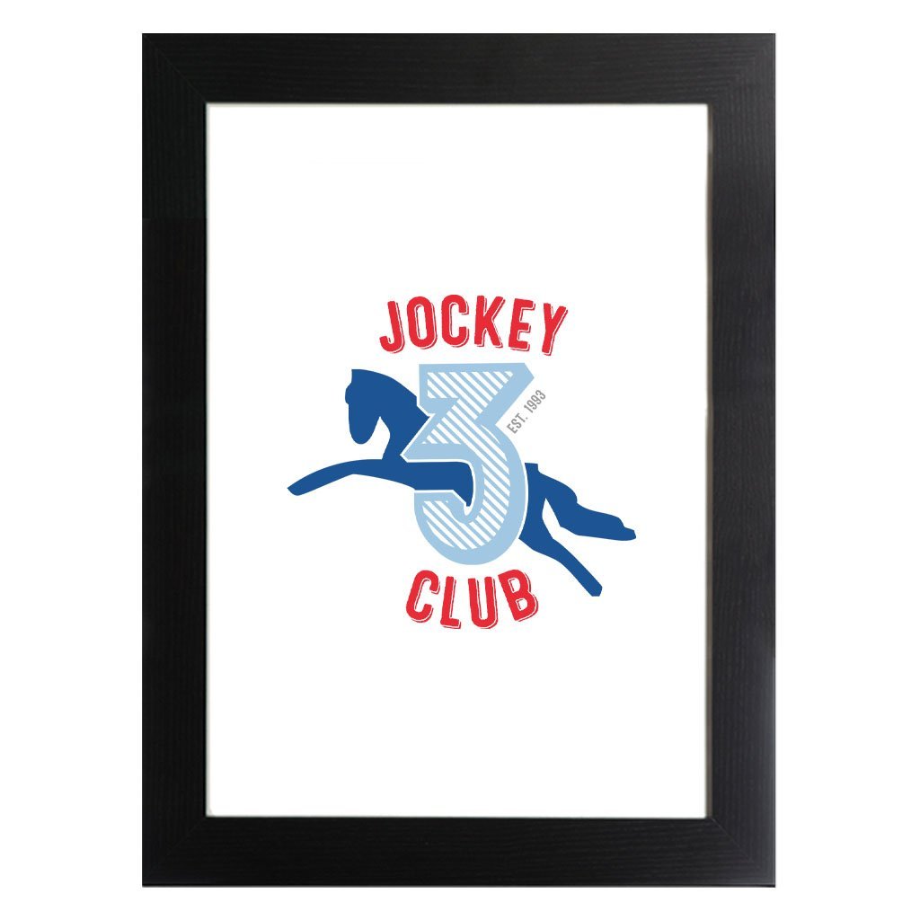 Jockey Club 3 Blue Logo A3 and A4 Prints (framed or unframed)-Jockey Club-Essential Republik