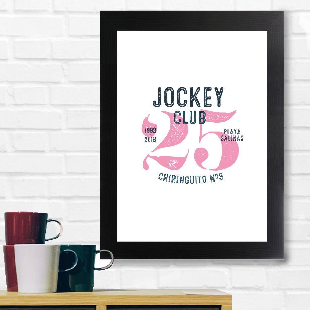 Jockey Club 25 Years Dark Text A3 and A4 Prints (framed or unframed)-Jockey Club-Essential Republik