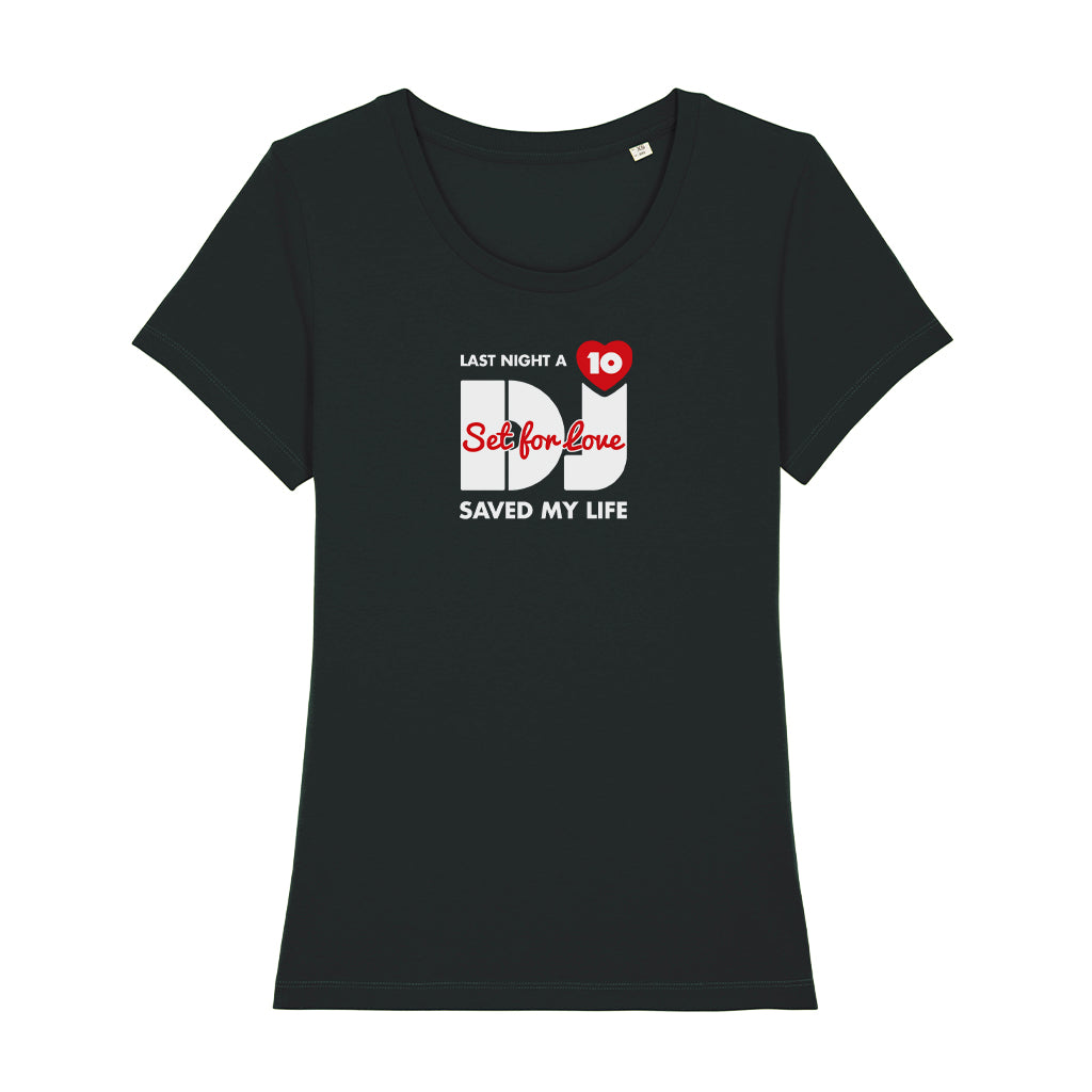 LNADJ 10th Anniversary Logo Set For Love Women's Iconic Fitted T-Shirt-Last Night A DJ-Essential Republik