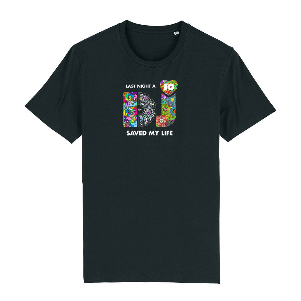LNADJ 10th Anniversary Dixon And Chapter Artwork Logo Dark I Men's Organic T-Shirt-Last Night A DJ-Essential Republik